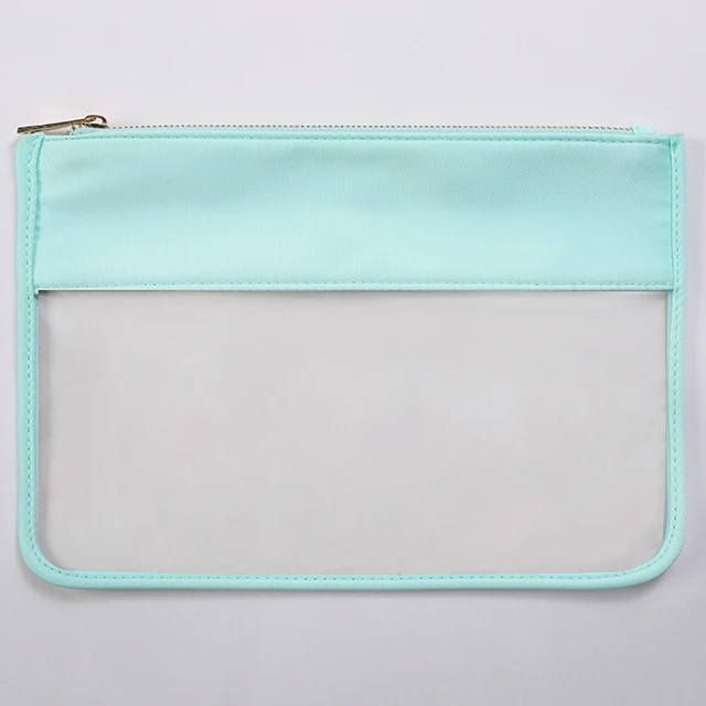 Multi Colors Exquisite Letter Embroidery Travel Bag Women Transparent Toiletry Pouch Patches Cosmetic Bag Clear Bag
