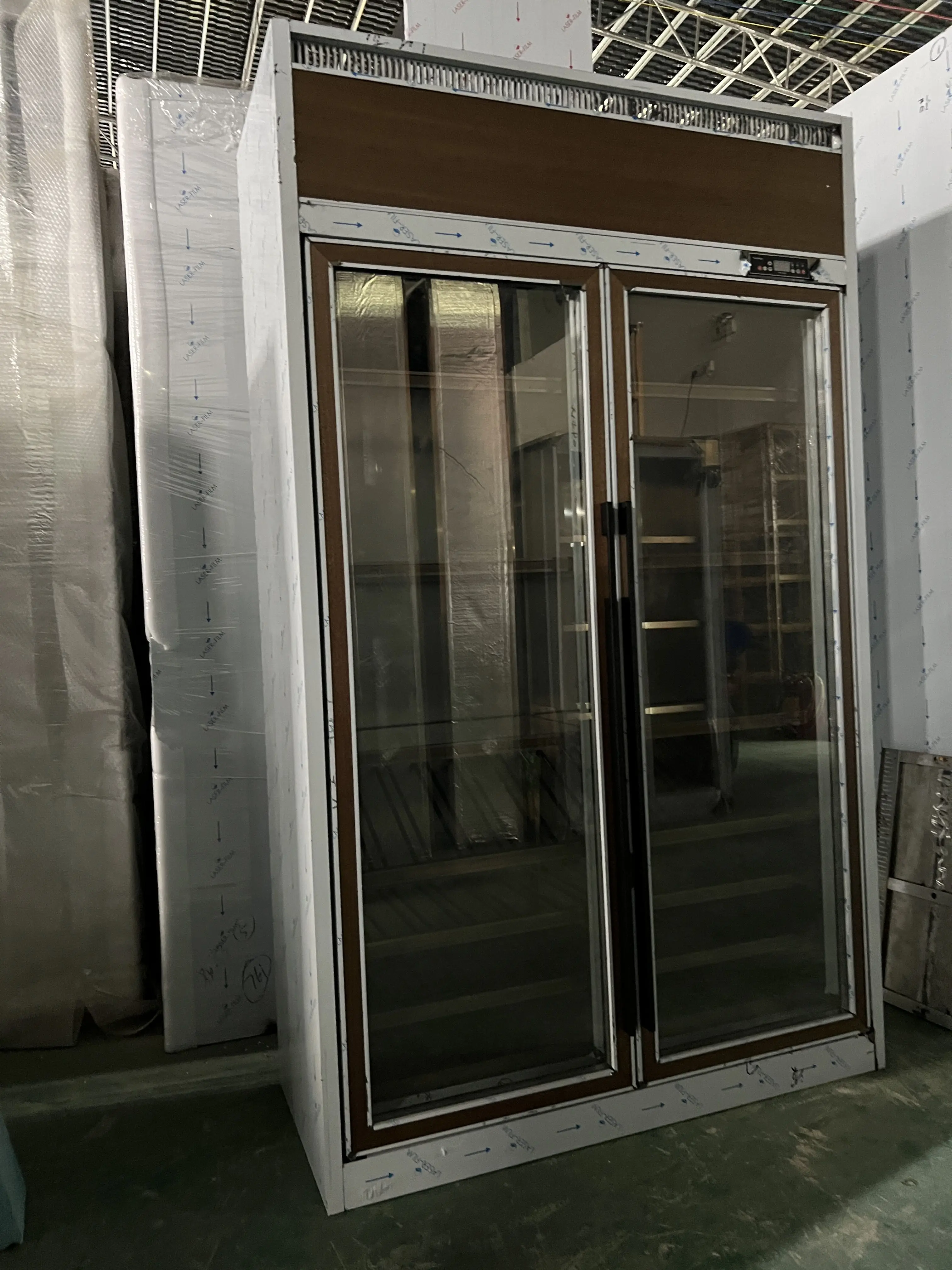 Custom two door  Wine cellar cooling unit  Bar Wine cabinet with refrigerator use for Wine storage big or small dual zone