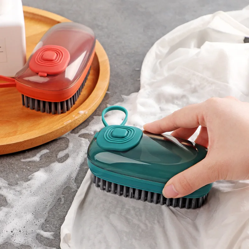 Household Washing Product Liquid Soap Dispensing Washing Brush for Clothes and Shoes