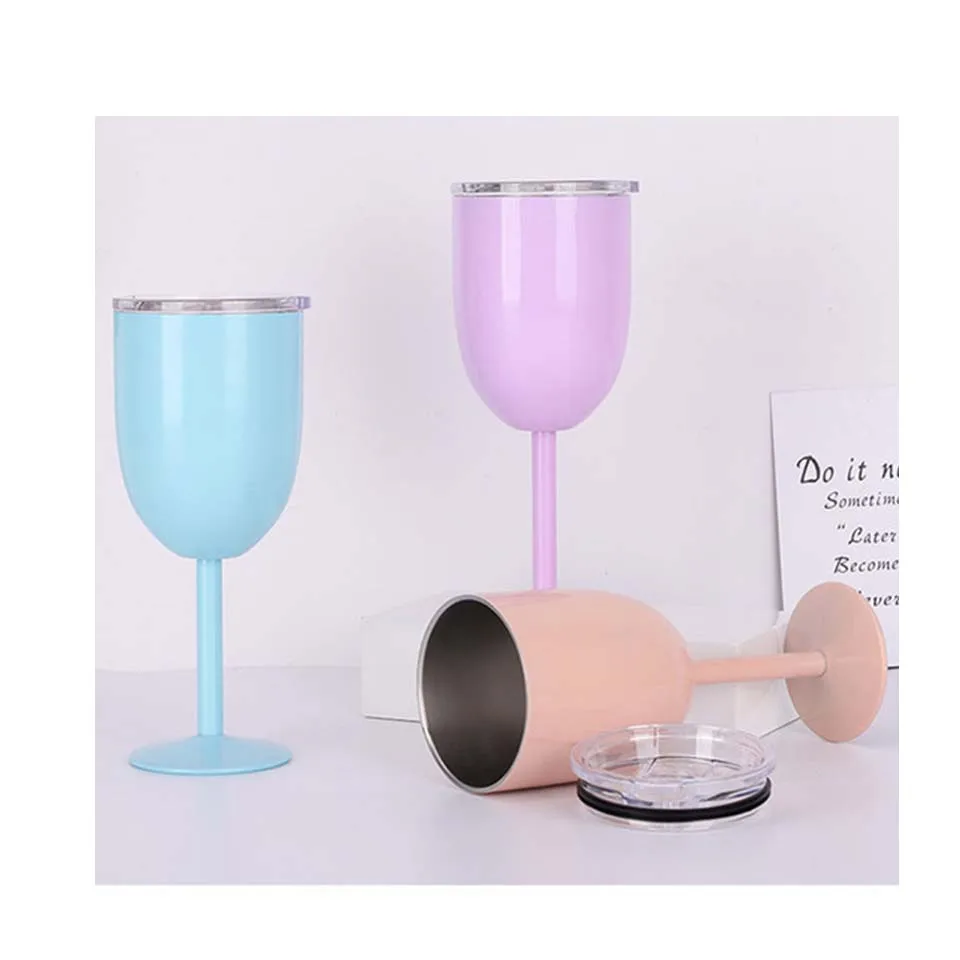 YIDING wine glass logo stainless steel wine goblet acero inoxidable copas de vino copas de acero con tapa inoxidable wholesale