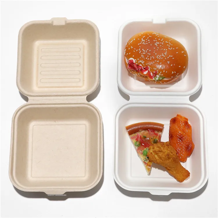 Biodegradable Disposable Ecofriendly Bamboo Pulp Sugarcane Bagasse Lunch Box