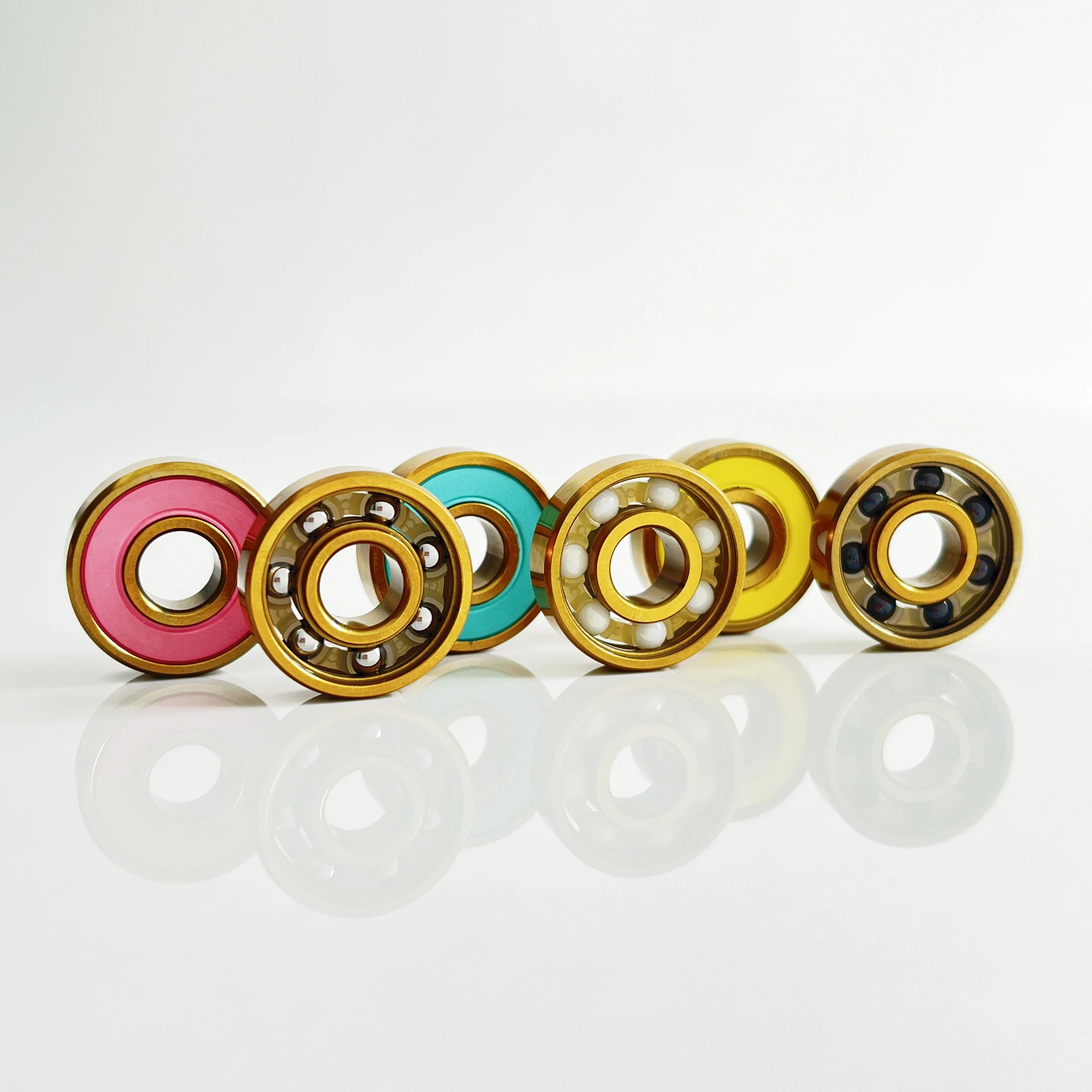 Skate Roller Bearings Gold Titanium Ceramic Ball Bearings Skateboard ABEC 9 High Speed Gold Skateboard Bearings