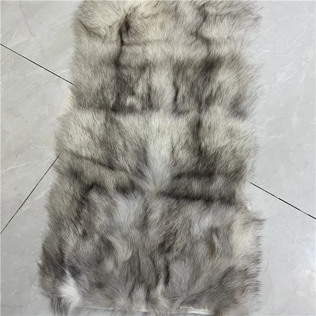 pearl fox fur skin red and black sliver fox fur