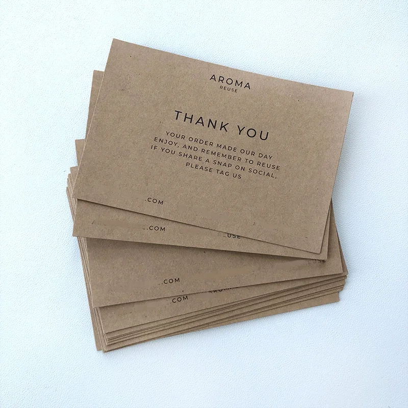 Custom cotton paper postcard design wedding message embossed printing thank you cards for small business