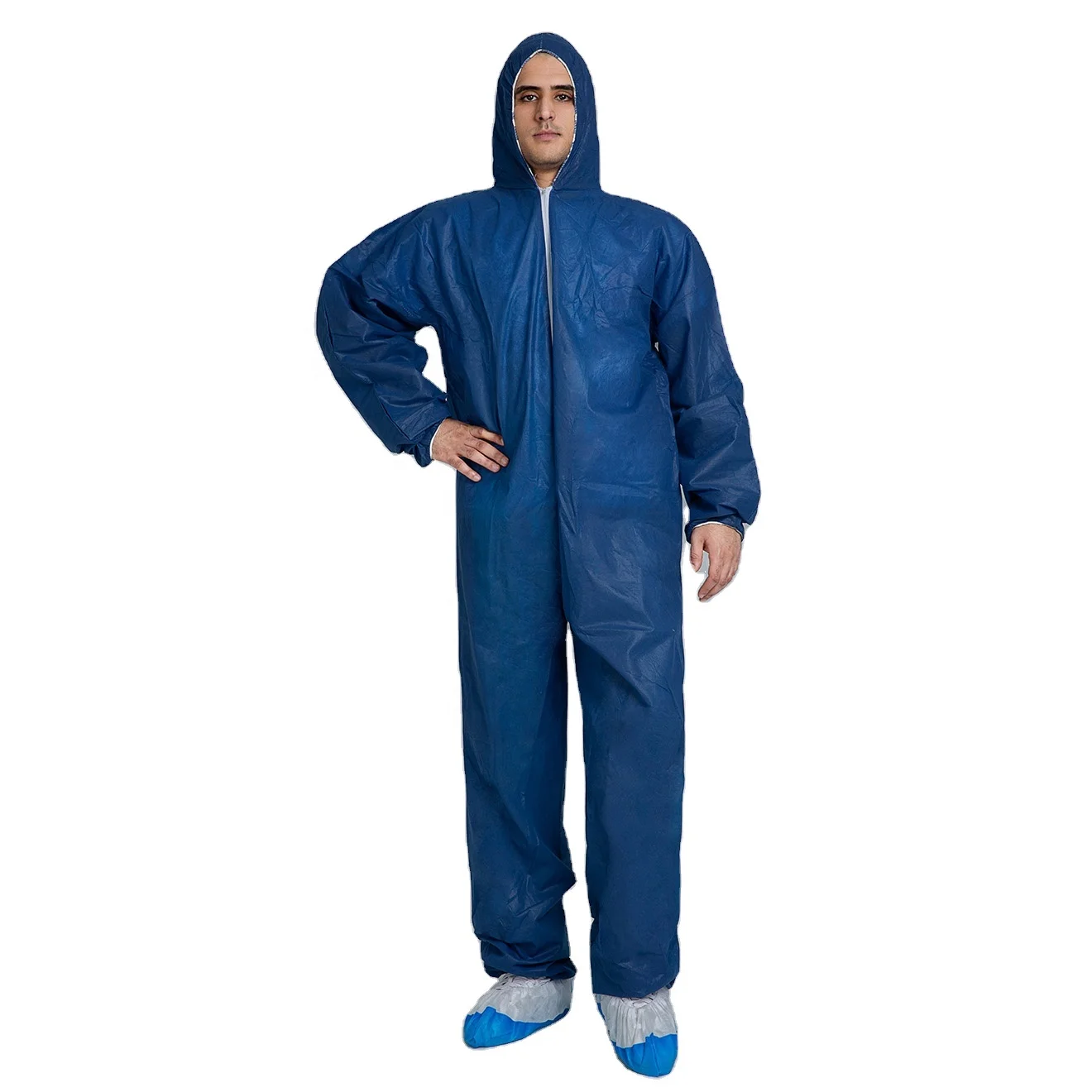 OEM Wholesale PPE Disposable Coverall Anti-Static Microporous Breathable Coveralls With Hood And Boots
