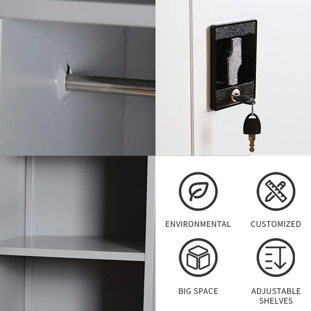 2 door cheap price clothing wardrobe second hand steel cupboards metal metalcese storage cabinet for clothes