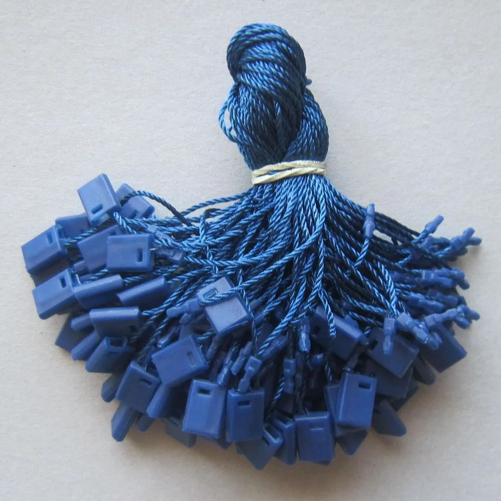 Custom embossed logo hang tag string hang tag string elastic elastic string with knot for hang tag