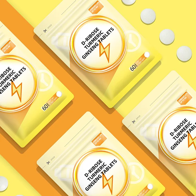 Liver health Anti-fatigue tablets wholesale dietary supplements D-Ribose Turmeric Ginseng Tablets 60 grains