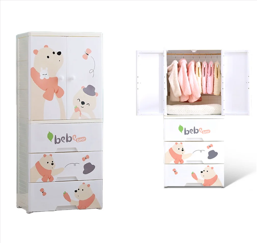 4 Layer living room fashion cabinets plastic baby clothes storage drawer wardrobe