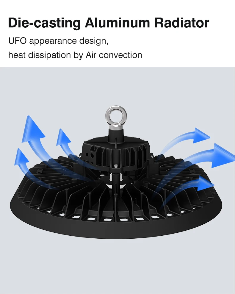 Industrial Workshop Warehouse Highbay Lighting Ip65 Waterproof Smd 3030  5050 100w 150w 200w Ufo Led High Bay Light