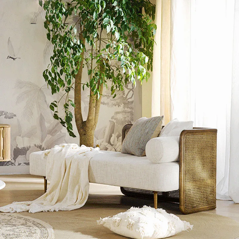 Popular  Garden Furniture Outdoor Garden Cane Sofa Set Natural Rattan Sofas