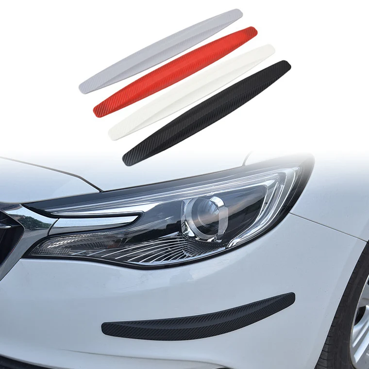 PUERXIN Car 2 Pcs Universal Door Edge Strips Sticker Anti-collision Carbon Fiber Anti Scratch Auto Rear Bumper Corner Protector
