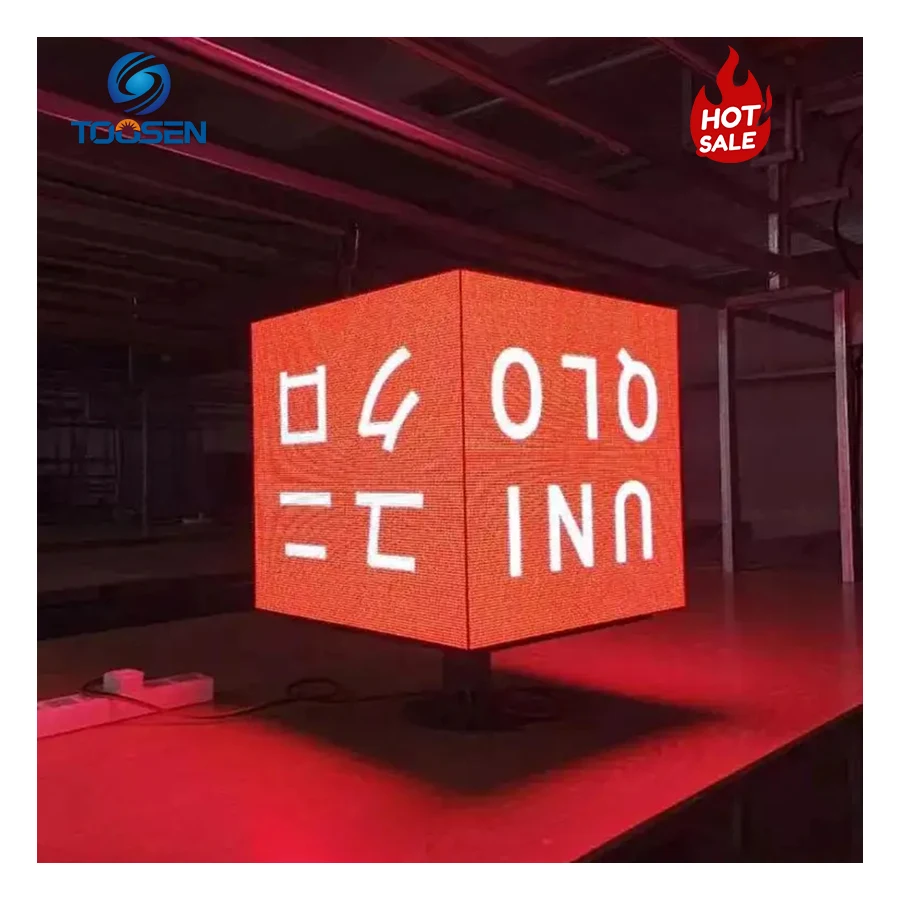 Factory Custom Size P3 Full Color Indoor HD 3D LED Cube Multi-faceted Cube Waterproof Rotating Magic Creative Cube LED Display
