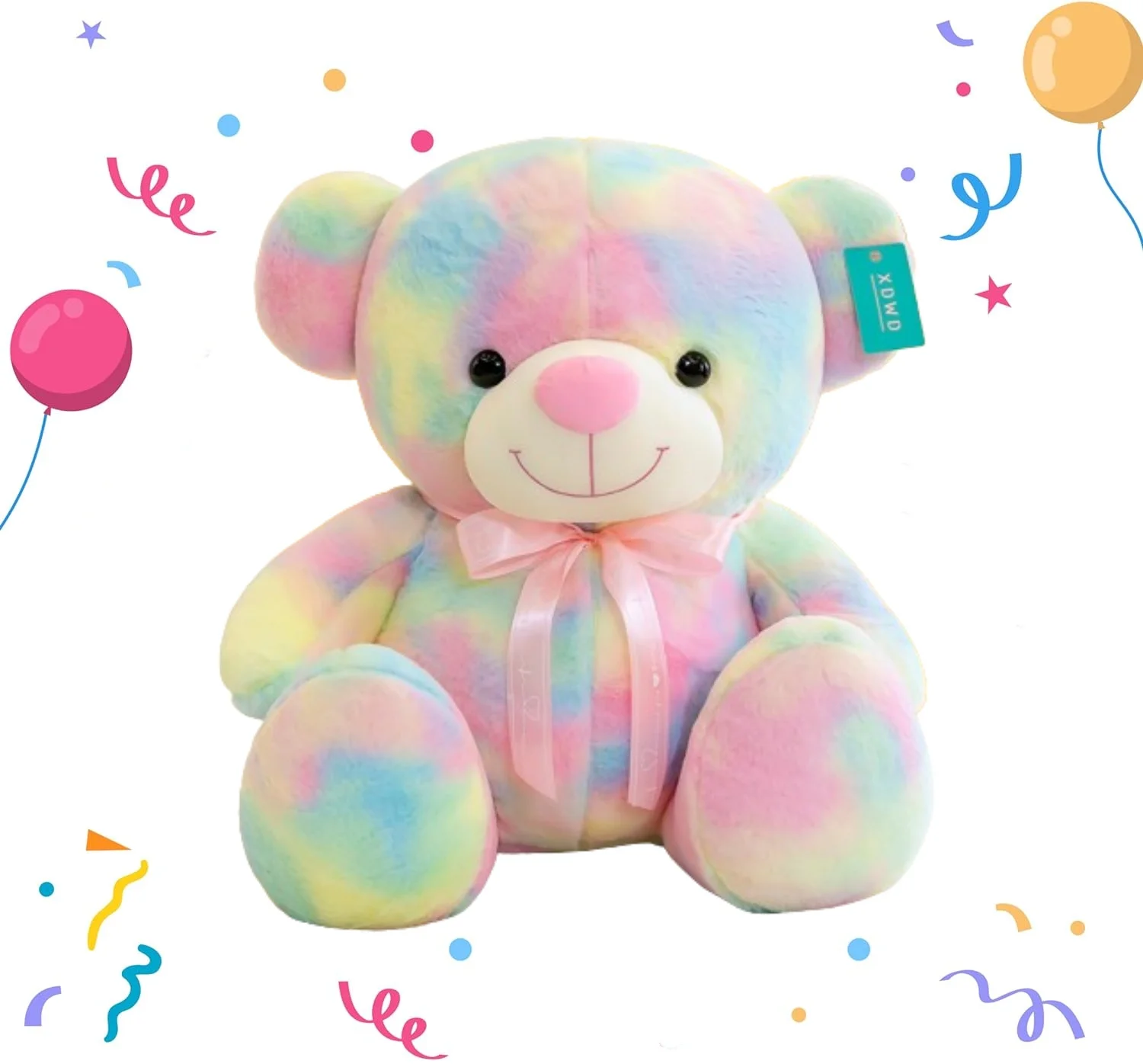 Custom Big Teddy Bear Stuffed Animals, Colorful Teddy Bear Plush Toy for Girlfriend Children