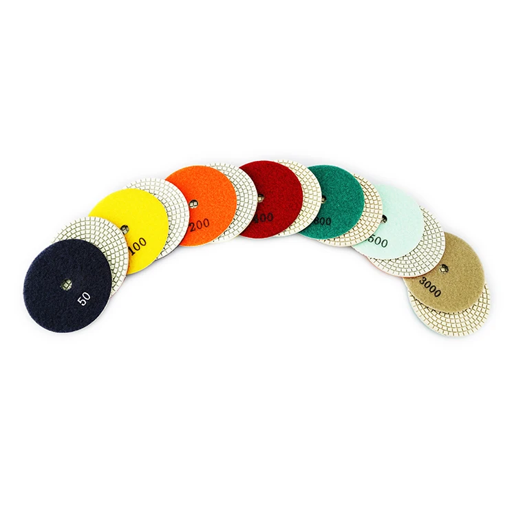 7pcs 100MM Resin Bond Diamond Wet Polishing Pads Flexible Grinding Disc for Marble & Granite Tile Sanding Quality Product
