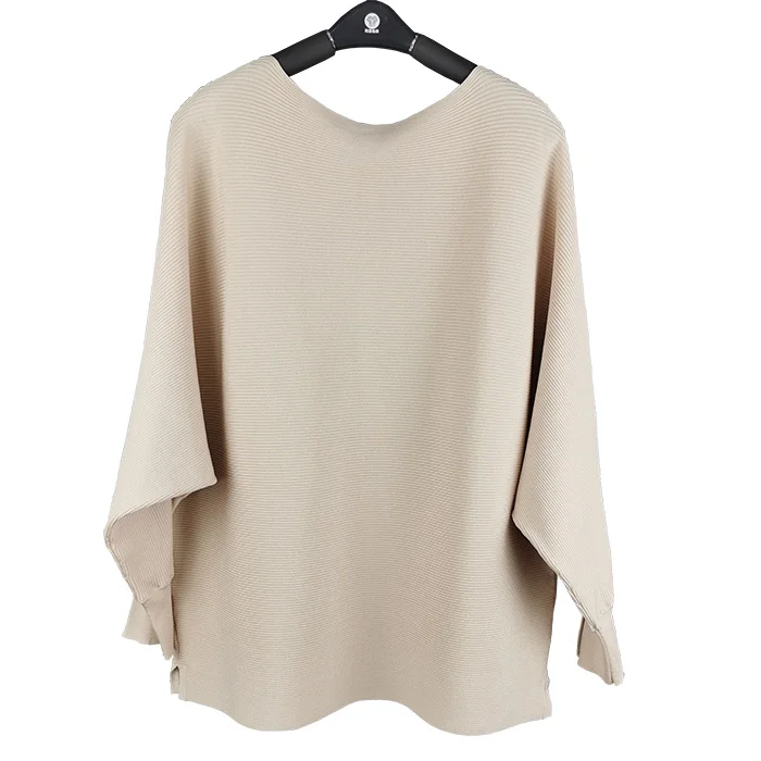 
Batwing Sleeve knitted sweater loose Women Boat neck Sweater T shirt 