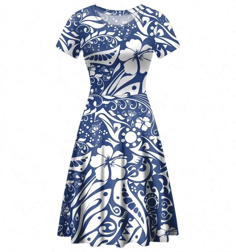 
Women Dresses Elegant Island Clothes Dropship Polynesian Traditional Tribal Print Women Party Dress Fashion Summer Beach Dress 