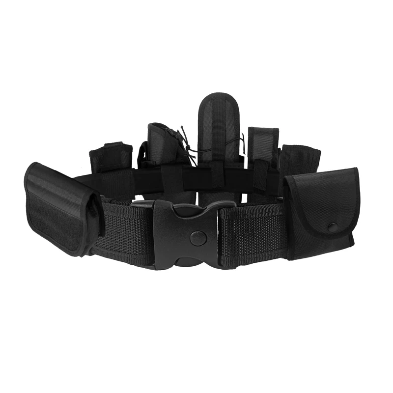 ZGJINLONG Multi-functional Tactical Belt with 7 Components Pouches Bags Holster Gear Security Guard Belt