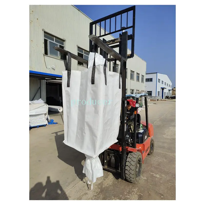 JX Polypropylene woven 1 ton 2 ton 1100L 1200L Polypropylene woven Plastic big bag with Spout Bulk Bags 1000kg jumbo bags