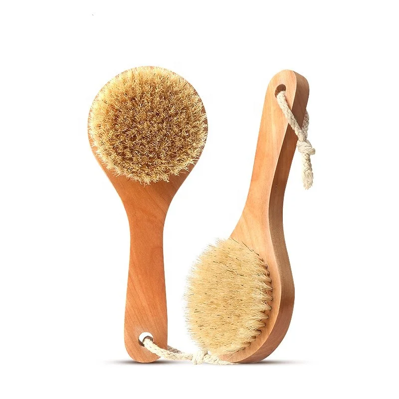 bath round short handle cleaning brush  	 wood handle bath brush wooden shower body bath brush