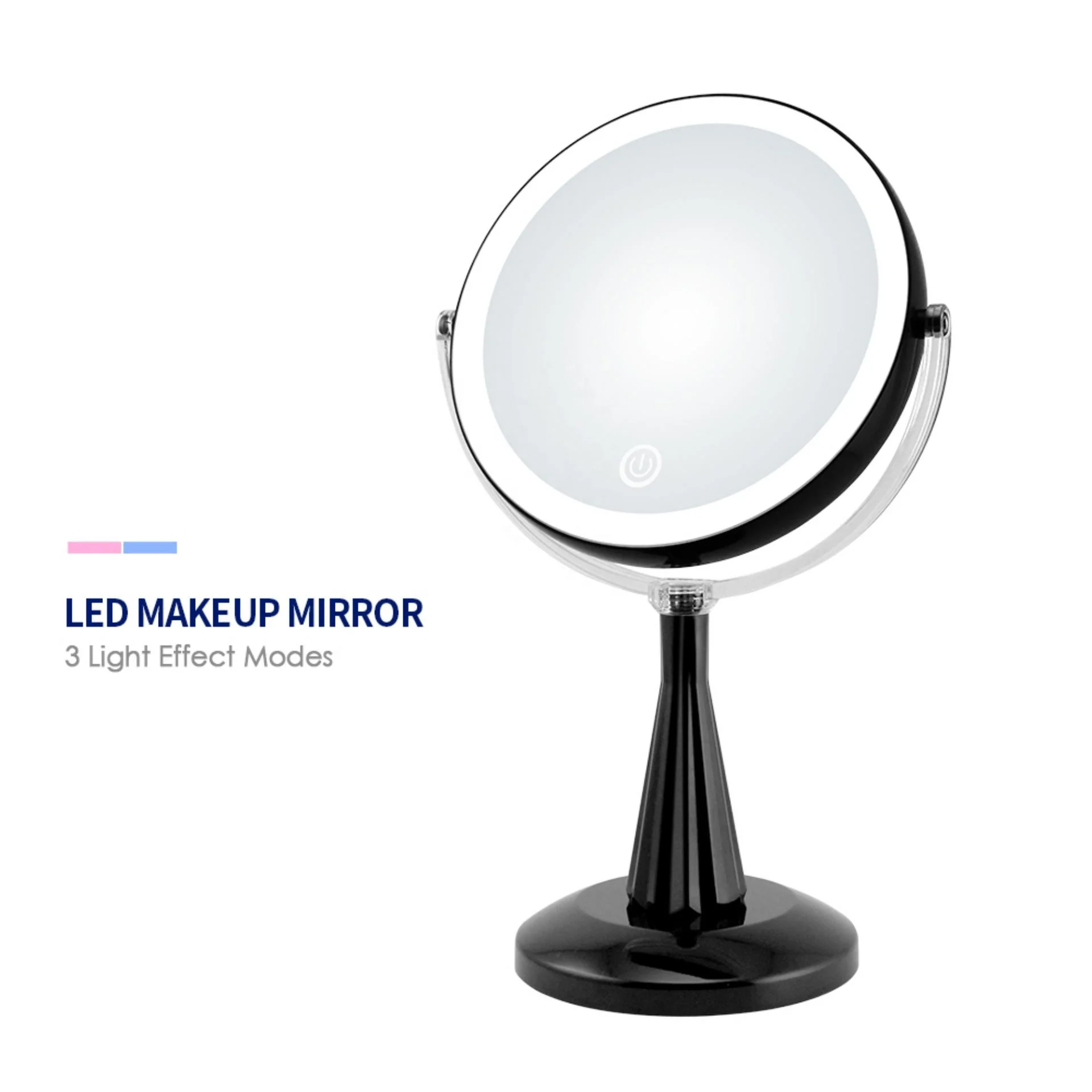 Greenfrom 8 Inches Round Shape Dual Touch Magnifying Vanity Mirror
