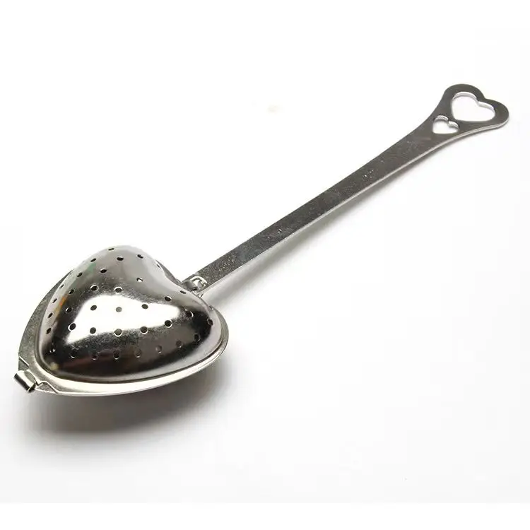 Factory Direct ladle with handle Stainless steel  Heart-shaped tea filter Tea infuser Spice coffee tea infuser