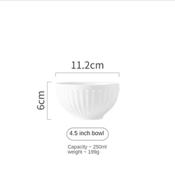Nordic Minimalist  Household Restaurant Hotel White Porcelain Tableware Set Plate Dish Ceramic White Embossed Dinnerware Set