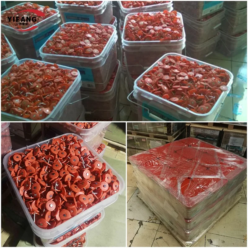 Оцинкованная 1 дюймовая Пластиковая крышка для кровельного гвоздя с завода с зонтичной головкой