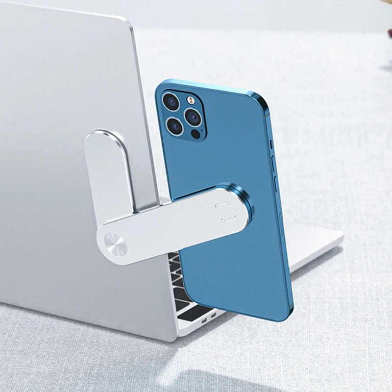 Сильный магнитный креативный автоматический удлинитель для ноутбука, алюминиевый Магнитный держатель для телефона с обратной стороны с компьютером