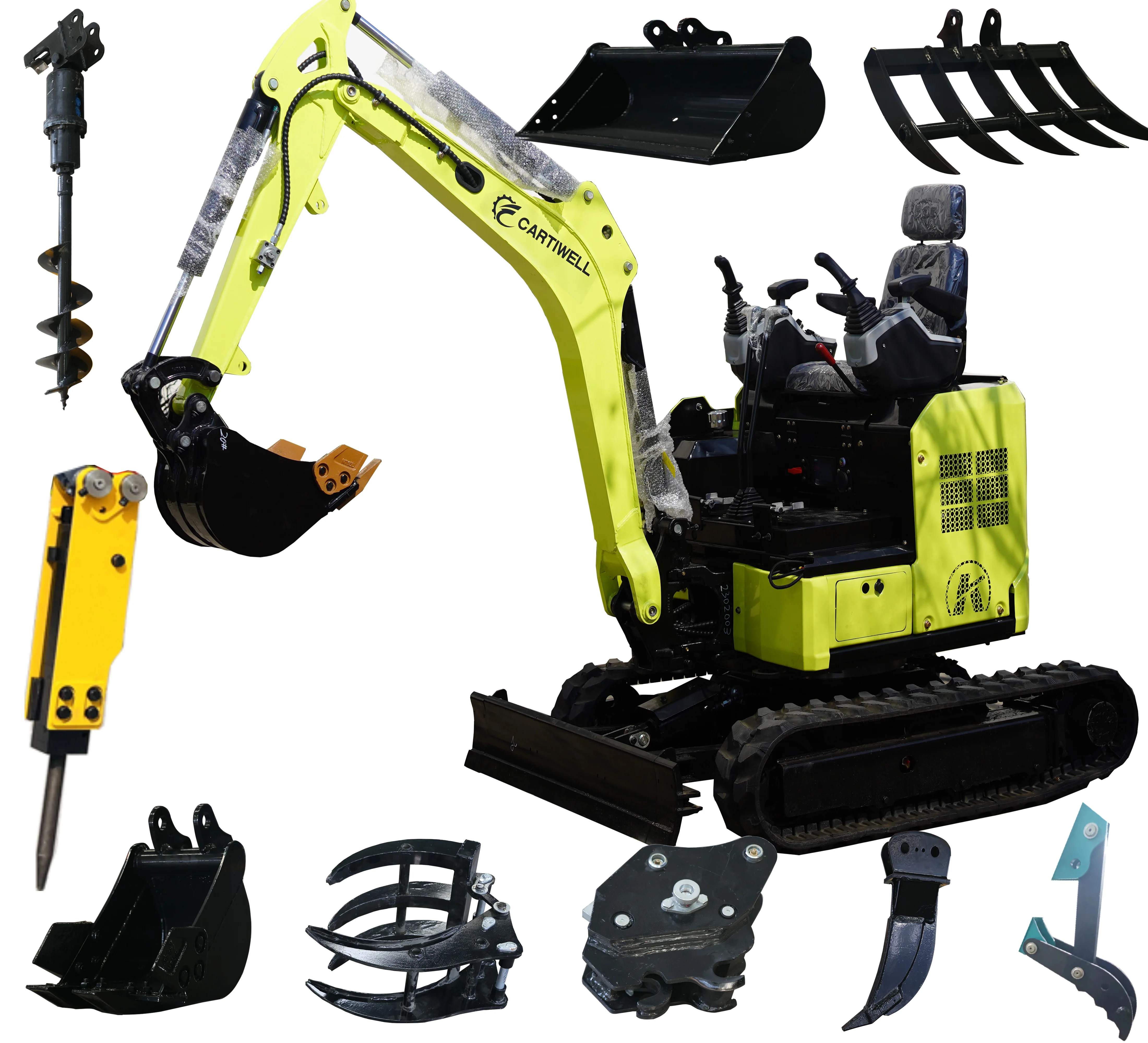 HOT SALE in North America and Europe Free Shipping Mini Electric Excavator  Free Excavator Accessories and Small Trailer