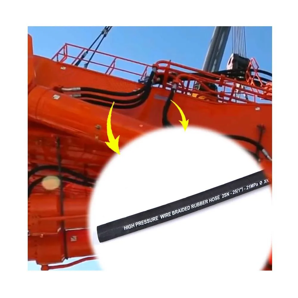 HYT 1 Inch I.D/ Rubber EN DIN 853 Hydraulic 2 Layers Reinforced Hose