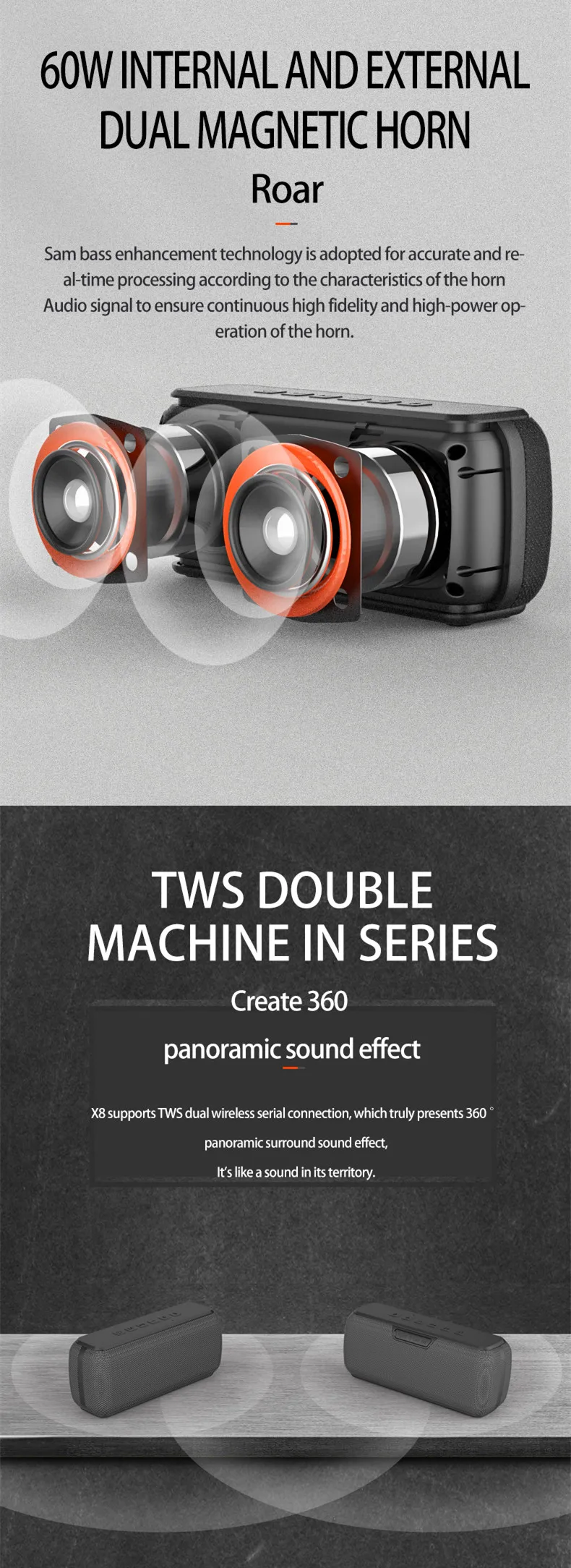 AIWO Hot Selling Home Audio New Design Xdobo X8 Subwoofer Speaker Speaker Wireless