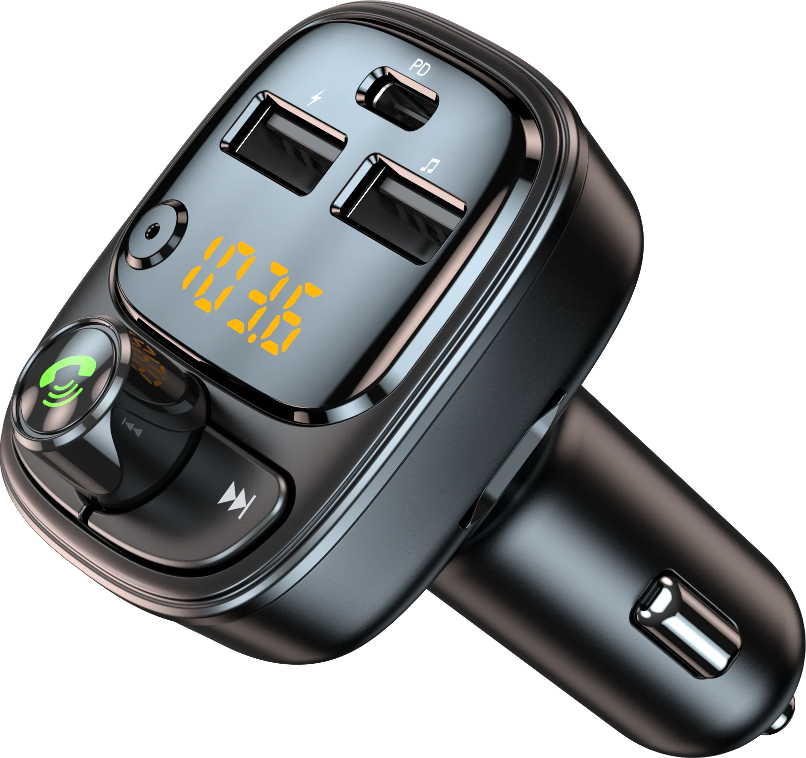 Multifunction Adapter FM Transmitter Blue tooth Car MP3 Player Handsfree Support TF card PD Quick Charger