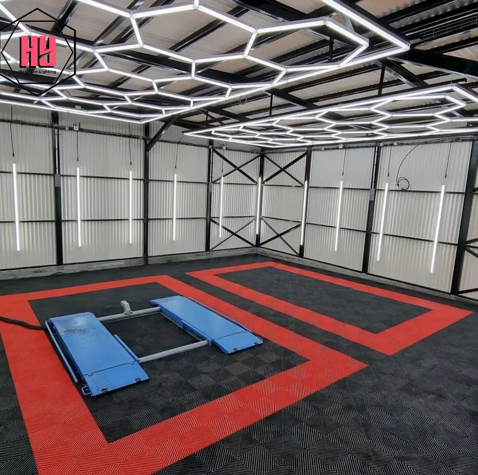 Factory wholesale high quality Aluminum Housing car showroom lights led hexagon light  Garage Honeycomb Lights