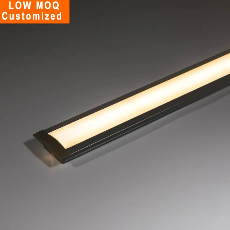 LED Heatsink Includes PC opal light diffuser Slimline black recessed profiles for flexible led strip lights