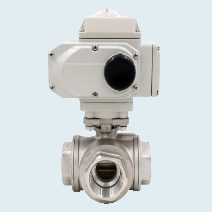 304 316 Stainless Steel Wcb API ANSI 150lb 300lb JIS 10K 20K 24V-220V 4-20mA T/L Type Electric Motorized Flange 3 Way Ball Valve