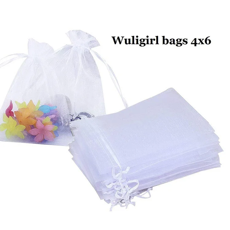 Transparent Organza Jewelry Packaging Bags Wedding Party Decoration Drawstring Bags Gift Pouches Organza Bags