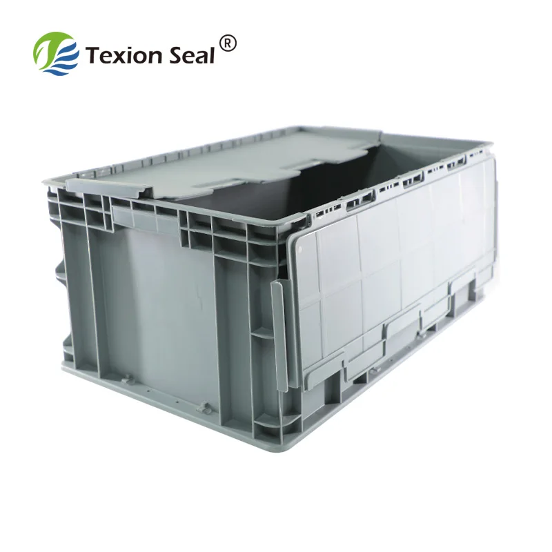 TX-TB008 Heavy duty large warehouse storage stackable plastic container stack and nest tote with lid
