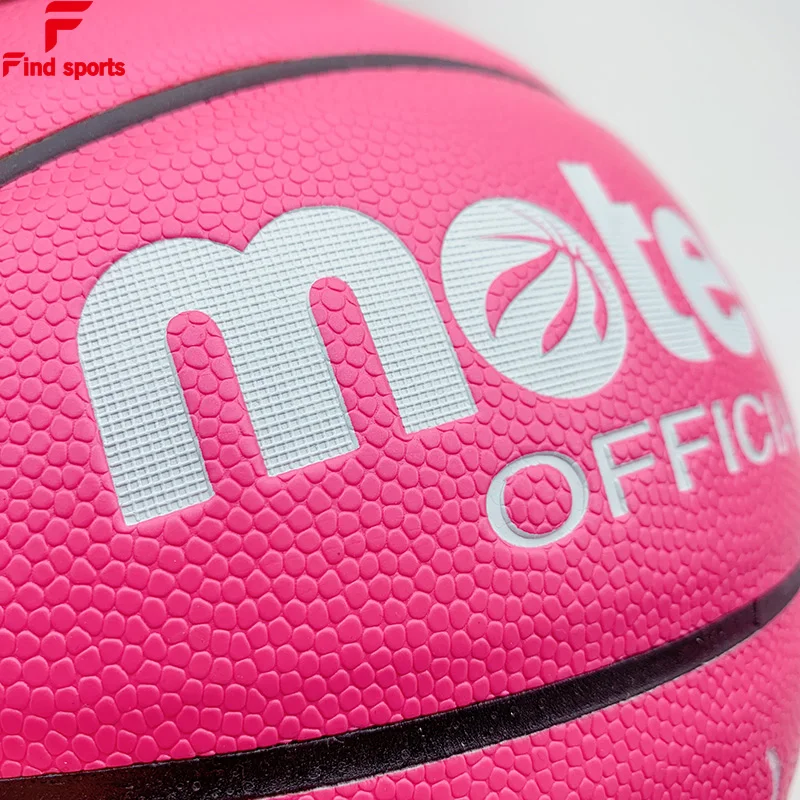 pink gril women PU leather basketball OEM logo size 6 for gift or promotion WNBA ball