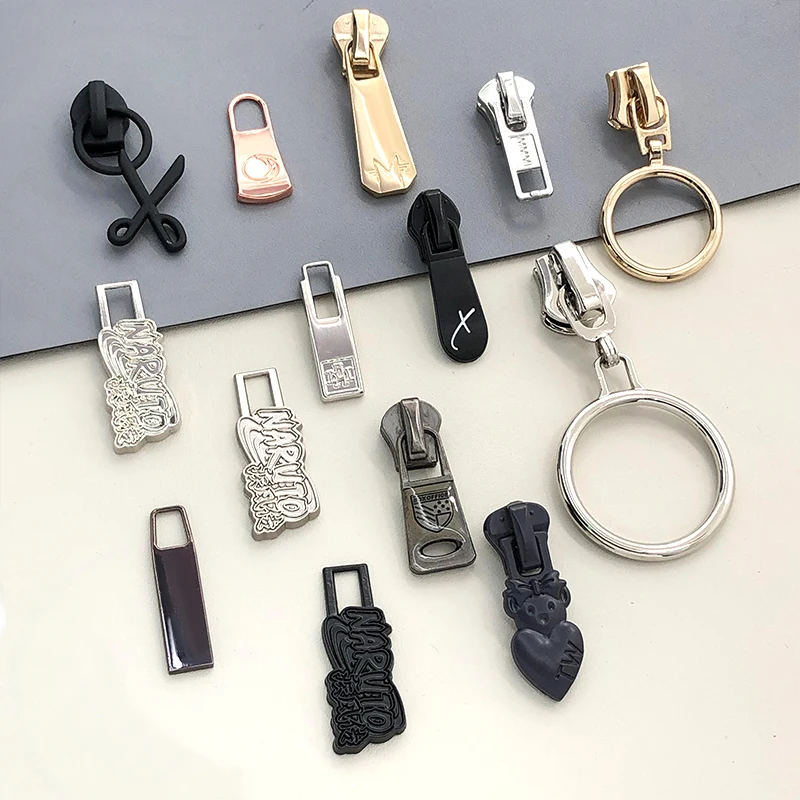 Wholesale Handbag China Logo Boot Personalized Gold Zipper Custom Slider Metal Zip Pulle