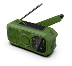 DR366 Outdoor Emergency IPX4 AM/FM WEATHER Dynamo Hand Crank Radio With SOS Torch emergency power bank Solar Panel