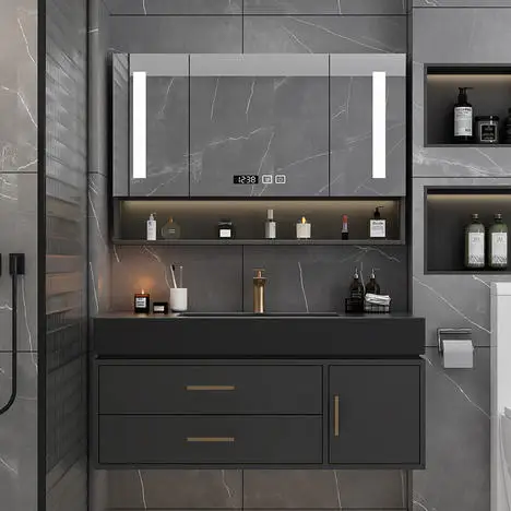 2023 Custom new style 40 inch Floating wall 1 Sink hanging 2 Drawers bath furniture Bathroom Vanity Cabinet
