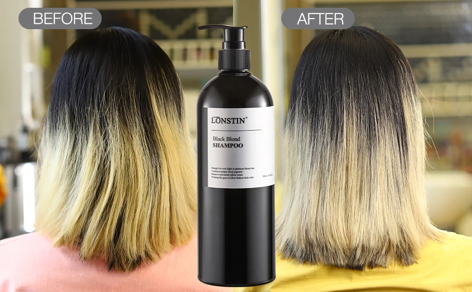 Lonstin oem organic salon professional shampoo no yellow silver hair shampoo for blonde dyed color-treated hair