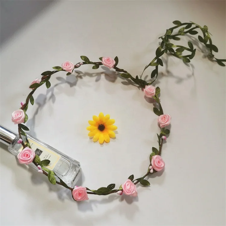 Flower Wreath Crown Headband Multicolor Wedding Festival Party Flower Hair Garlands in Bulk Women Girls Flower Decoration