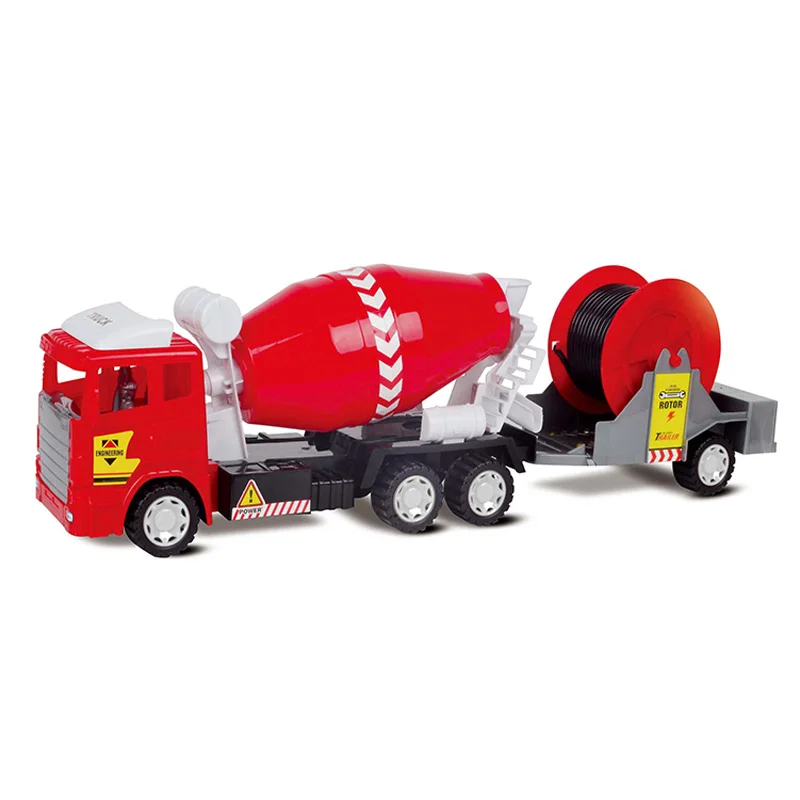 Hot sale friction mixer car inertial engineering vehicle toys construction site toy truck for kids