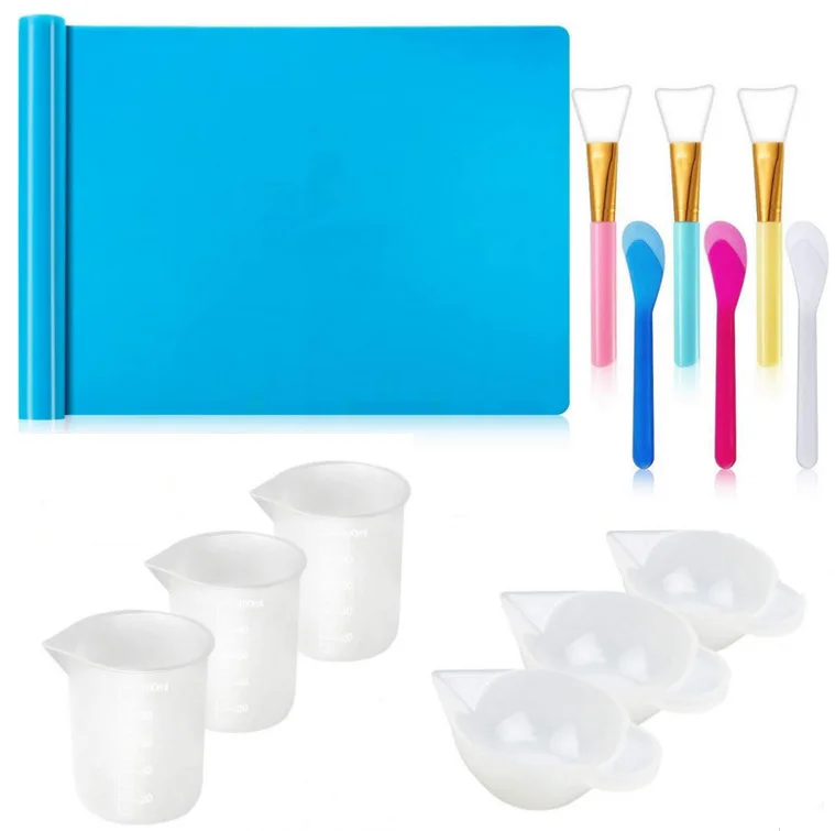
Resin Mixing Tools Starter-Kit Hand Making DIY Resin Measuring Mixing Cups Silicone Mat Stainless Stirring Rod Tools 