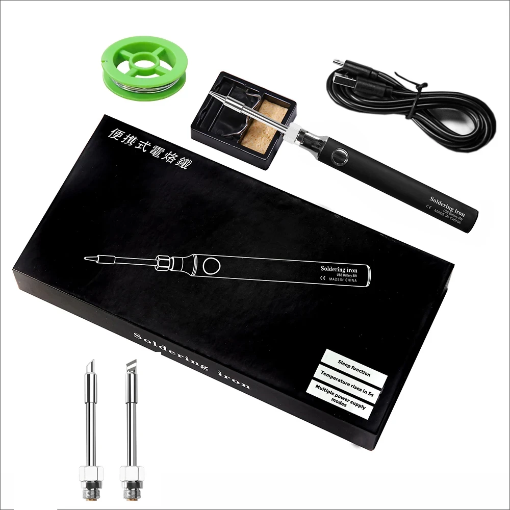 8W USB Soldering Iron Set Adjustable Temperature Ceramic Core Heating Portable Home Welding Solder Repair Tools