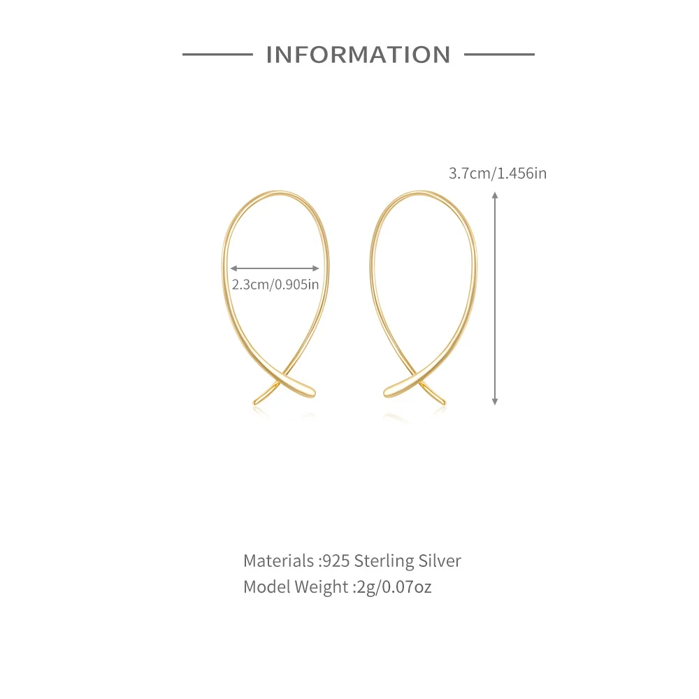 CANNER simple 925 sterling silver large line circle ear ring earrings