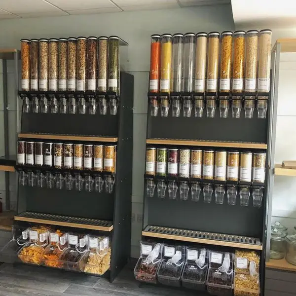 Пластиковое оборудование для буфета отеля/двойной стеклянный диспенсер сухих