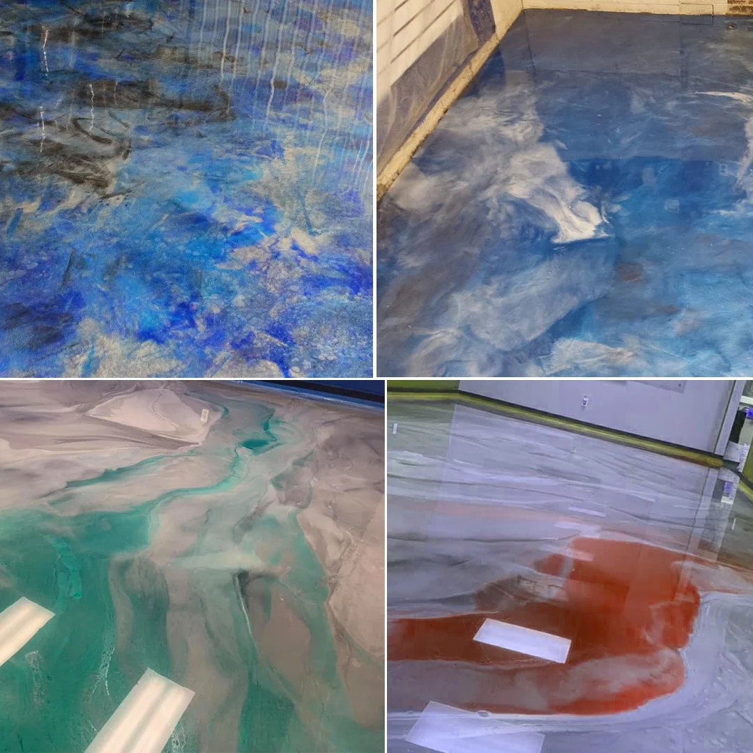 3D Flooring Epoxy, A:B=2:1 Metallic Epoxy Floor Coating System 15 KGS KIT